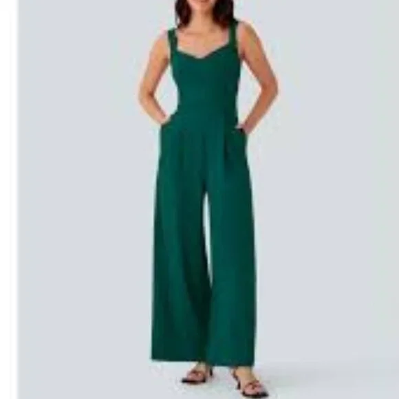 29-NWT HALARA U BACK SLEEVELESS CASUAL JUMPSUIT WITH POCKETS - Picture 2 of 3